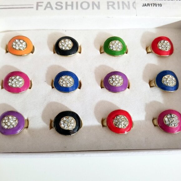❤️Your choice of Enamel  Crystal Rings Size 8.75 ❤️ - Picture 11 of 14
